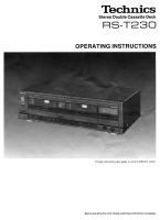 Technics - RST-230 - Owners manual 